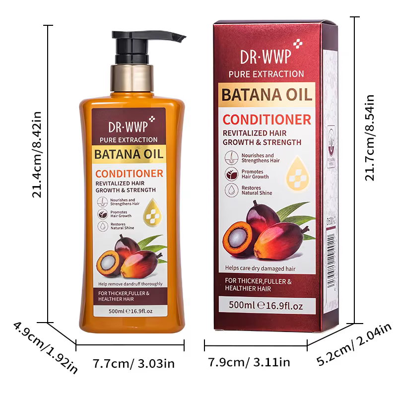 Ensemble shampoing et revitalisant à l'huile de Batana de 500 ml pour un soin hydratant
