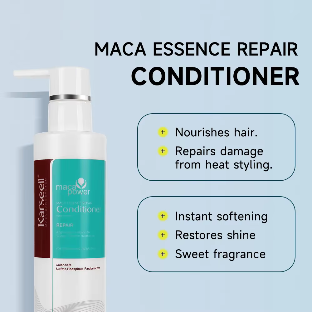 Original Karseell Volume shampooing et revitalisant huile d'argan hydratant lisse laisser dans la crème Curl définition