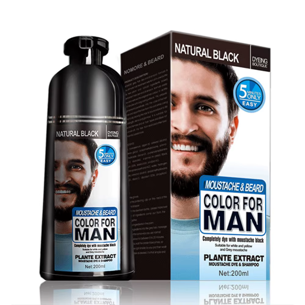 Shampoing de teinture pour barbe noire naturelle