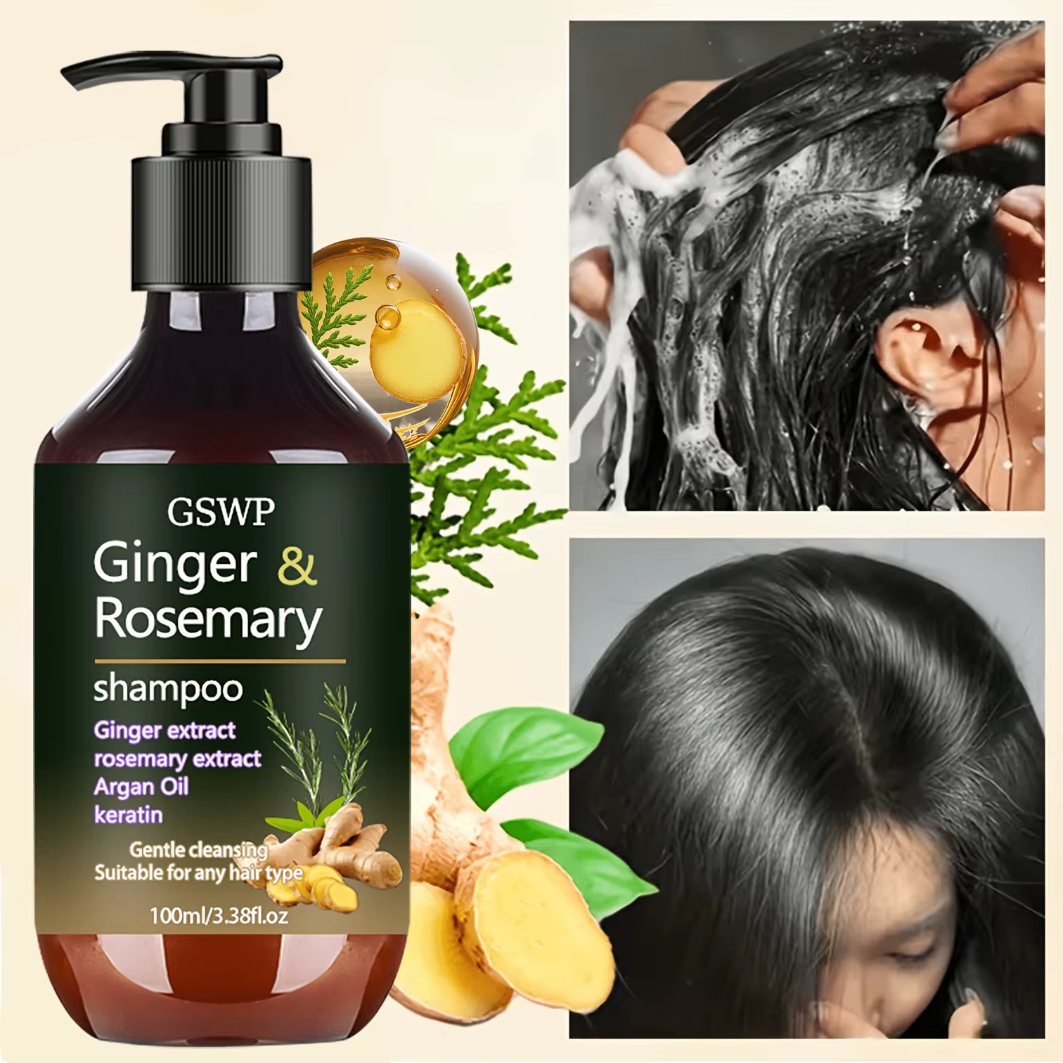 GSWP Shampooing au gingembre et au romarin