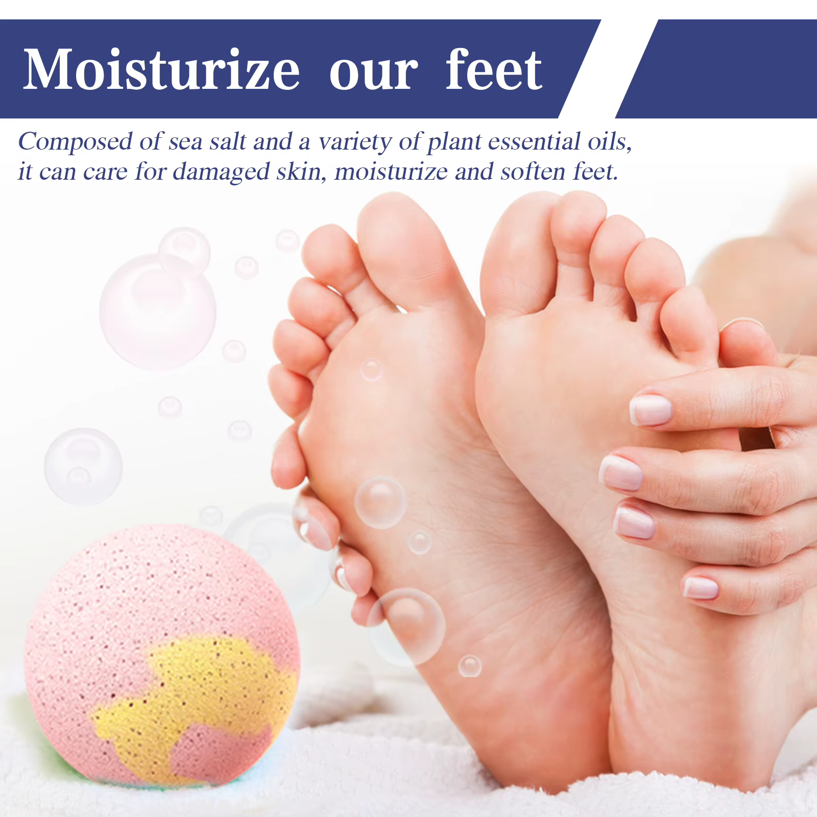 Boule de bain de pieds Rose/gingembre