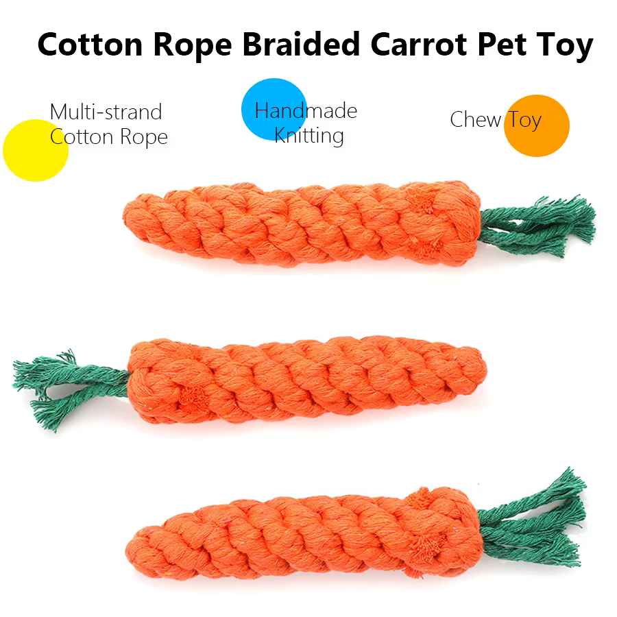 Jouets à mâcher pour petits chiens, jouets pour chiens de compagnie, livres, dents, chiot, carotte, ULen coton, accessoires de jeu pour animaux de compagnie, degré de morsure