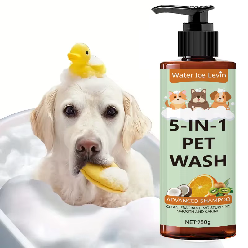 Shampoing et revitalisant et gel douche 5 en 1 naturel Coconut Pet 3 en 1, nettoyage doux, peau apaisante, créant la brillance des cheveux, sûr et sain, adapté aux chats et aux chiens