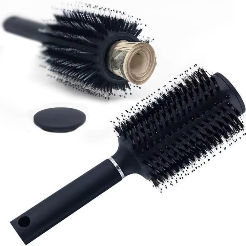 Peigne à cheveux caché démêlant argent brosse