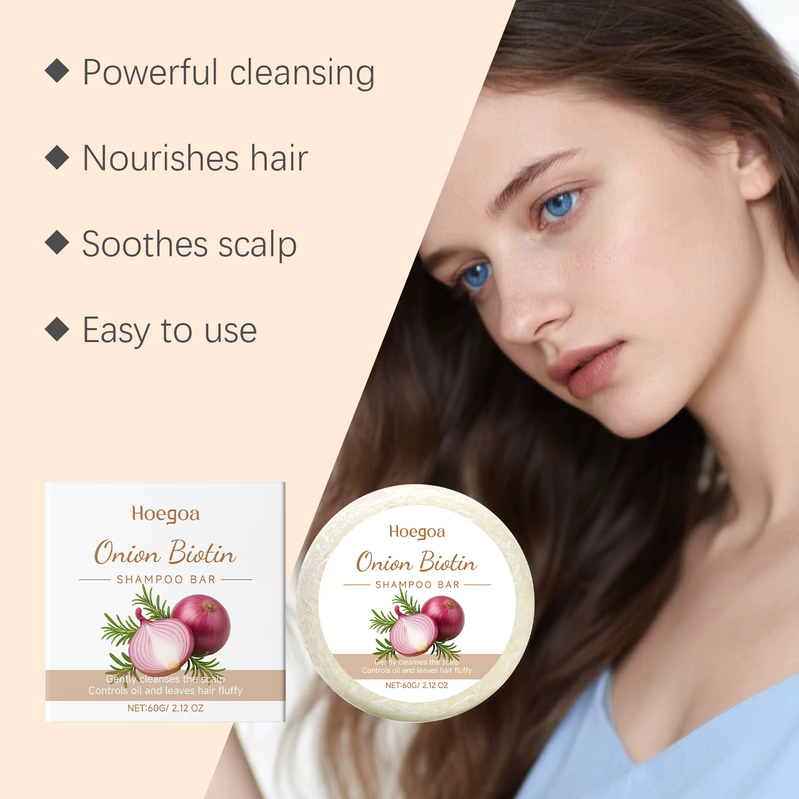 Barre de shampoing à la biotine à oignon rouge