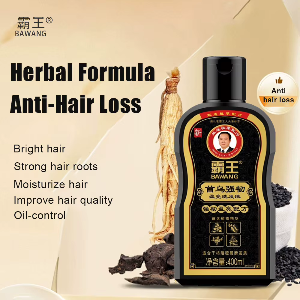 Shampoo Herbal Naturel Chinois Bawang 400ml - Shouwu & Ginseng - Soin Anti-Chute
