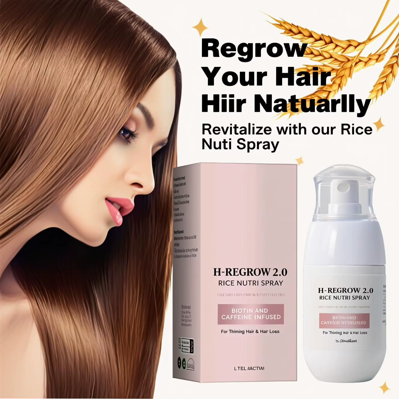 1-5 sprays activateurs de croissance des cheveux 50 ml - Son de riz