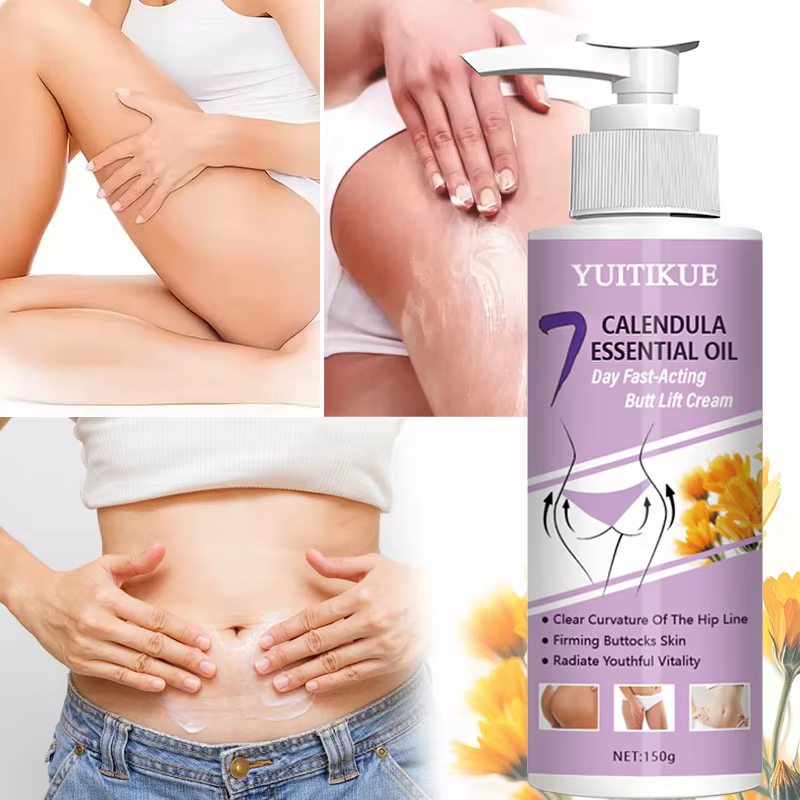 YUITIKUE Crème liftante pour fesses de 7 jours 150 g – Reafirmante à action rapide, avec 7 huiles de calendula, pour la sculpture des fesses, de l'abdomen et des cuisses
