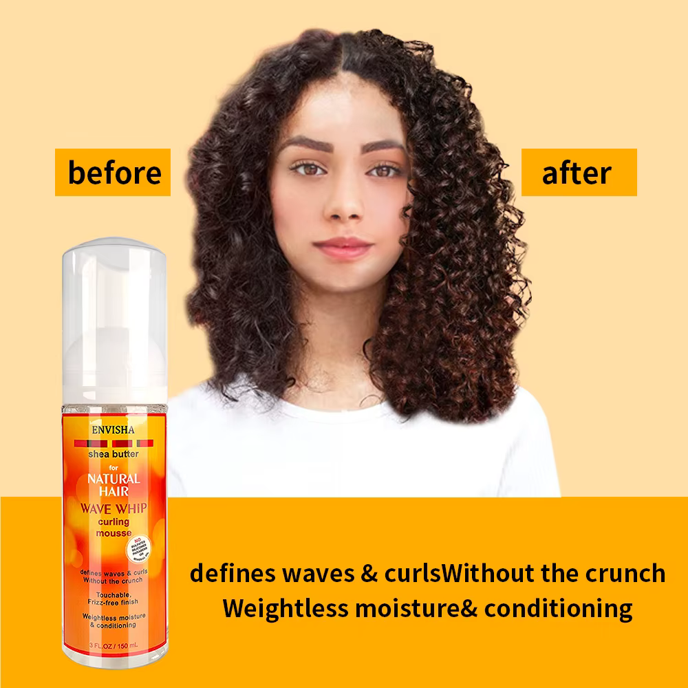Mousse Coiffante Hydratante et Relaxante ENVISHA pour Cheveux Bouclés