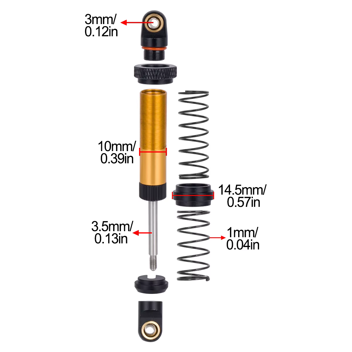 Amortisseur d'huile en métal 70/80/90/100/110/120mm pour voiture sur chenilles 1/10 RC Axial SCX10 TRX4 TRX6 90046 AXI03007, pièce de mise à niveau