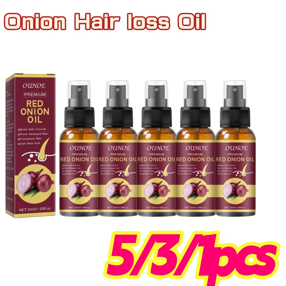 Spray d'huile essentielle d'oignon rouge pour soins capillaires