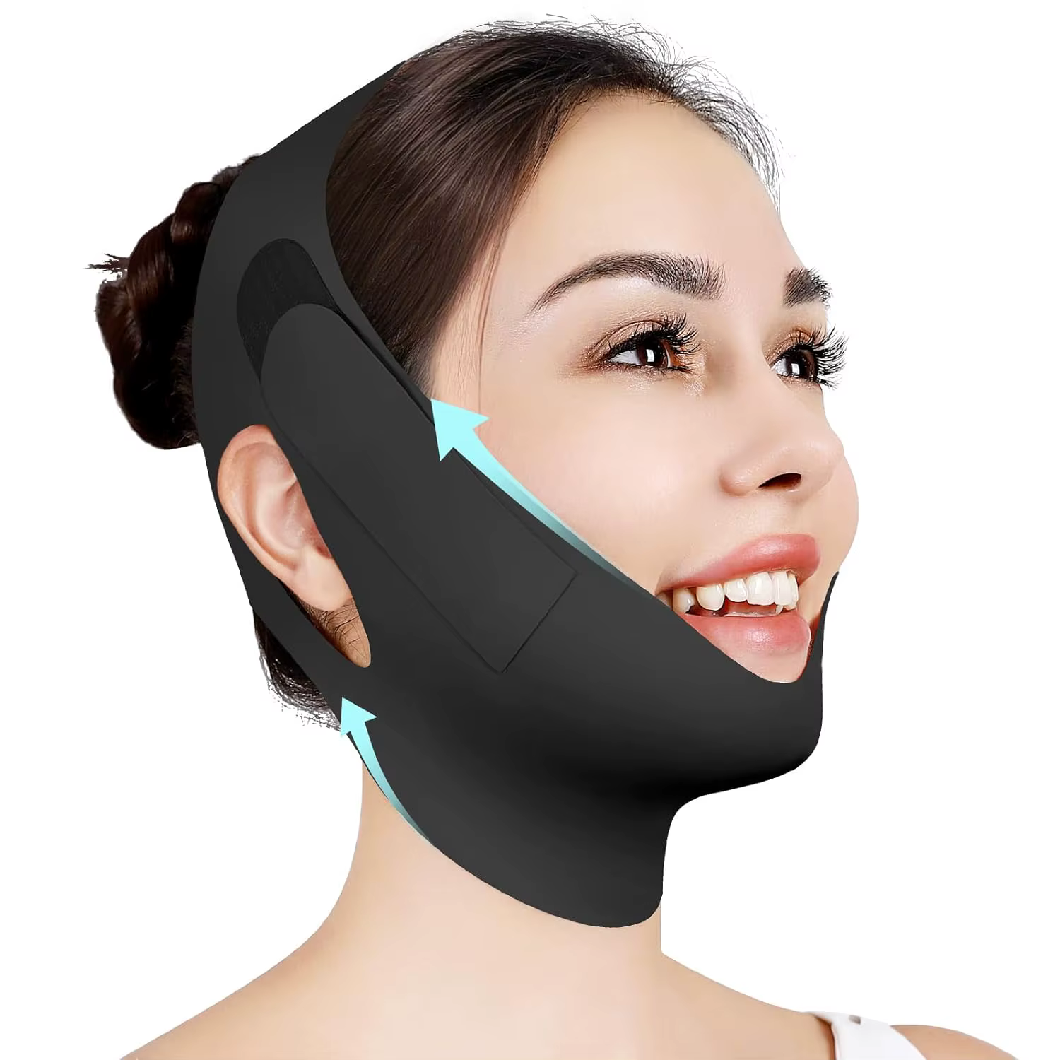 Masque liftant pour le menton, réducteur de double menton, entraîneur de ligne de mâchoire – Sangle de lifting du visage en V pour dormir, bande raffermissante pour le cou, ceinture réutilisable
