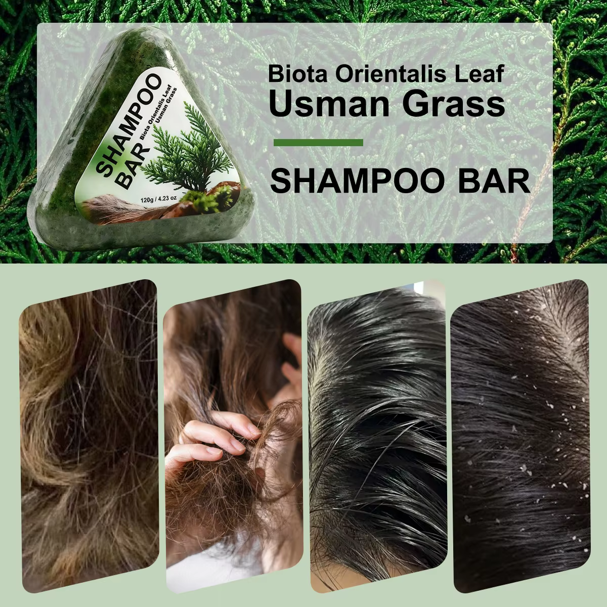 Usman Herbe Shampoo Bar pour la croissance des cheveux