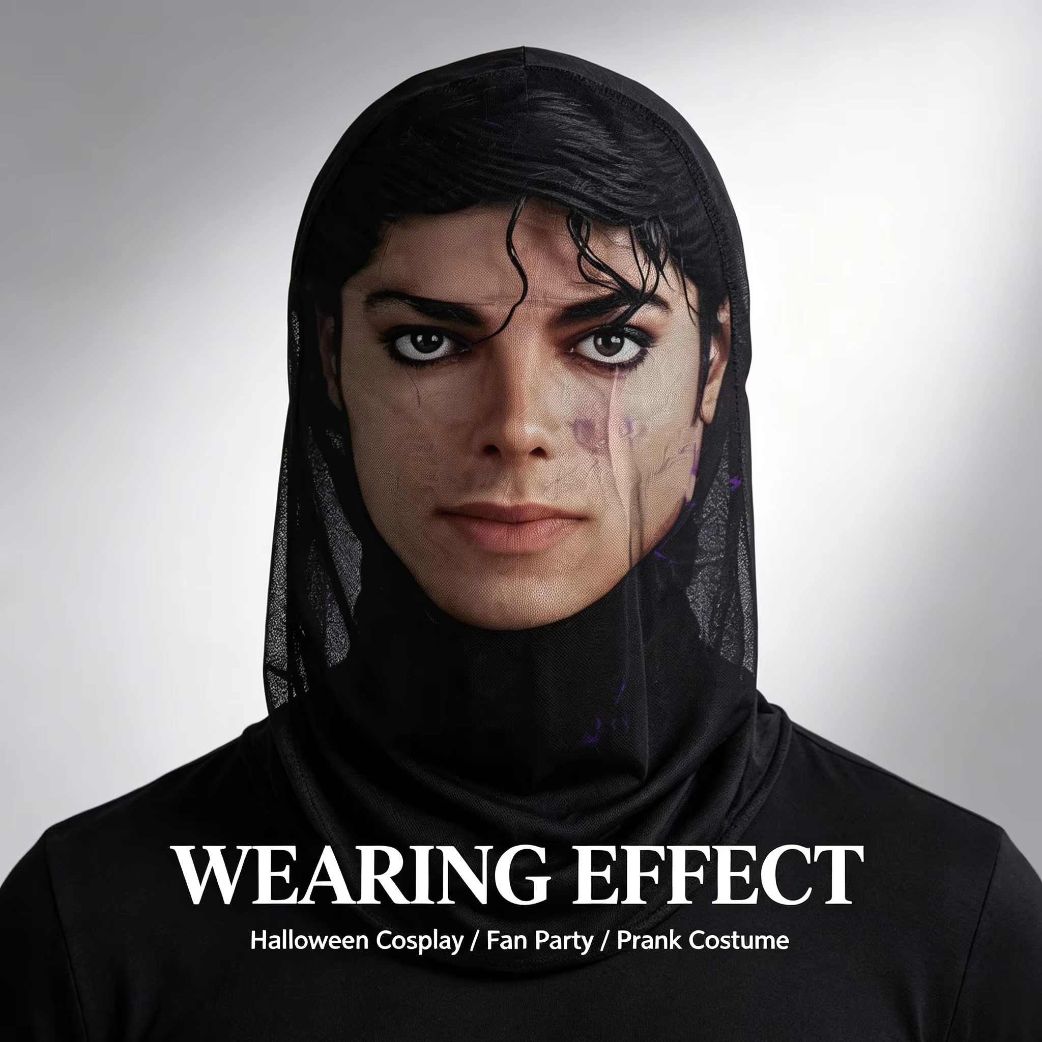 Cache-cou imprimé en 3D Michael Jackson, masque facial multifonctionnel d'extérieur, bandana, foulard extensible 40*24cm pour hommes