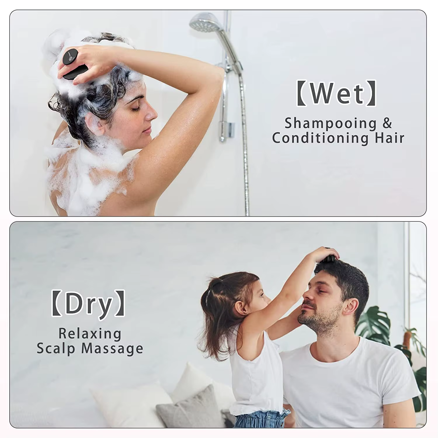 Brosse à shampoing en Silicone