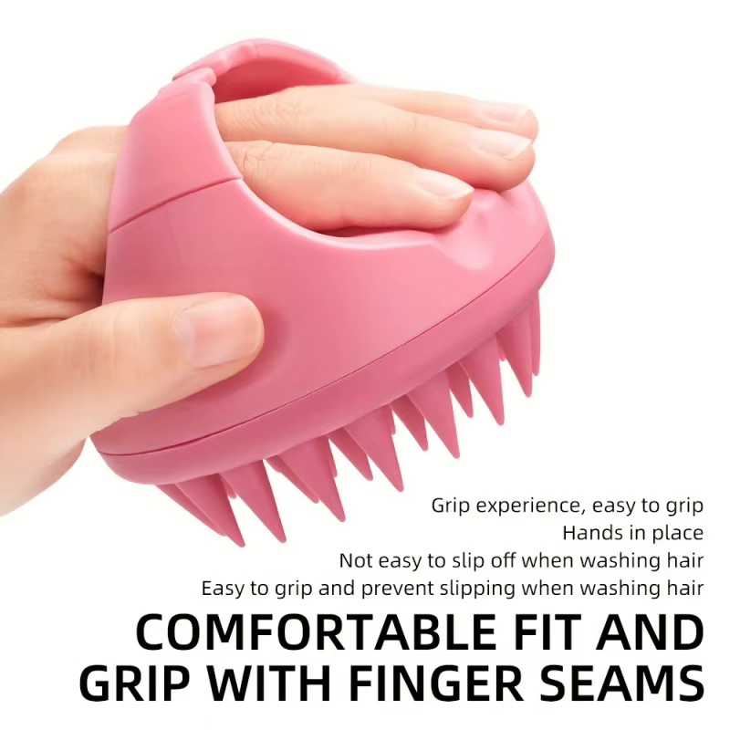 Brosse à shampoing en silicone doux pour massage du cuir chevelu
