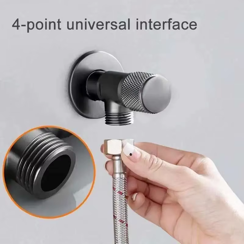 Vanne d'entrée de robinet à 4 Points G1/2, Triangle en laiton, vanne d'arrêt d'eau de chauffage, salle de bains, toilettes, Machine à laver, interrupteur universel