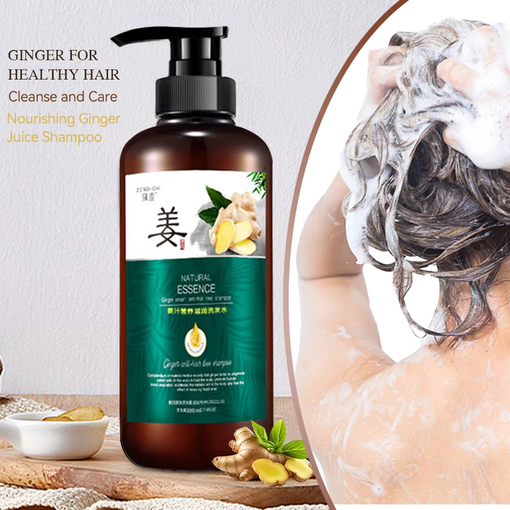 Shampoing à l'huile essentielle de gingembre pour la croissance des cheveux