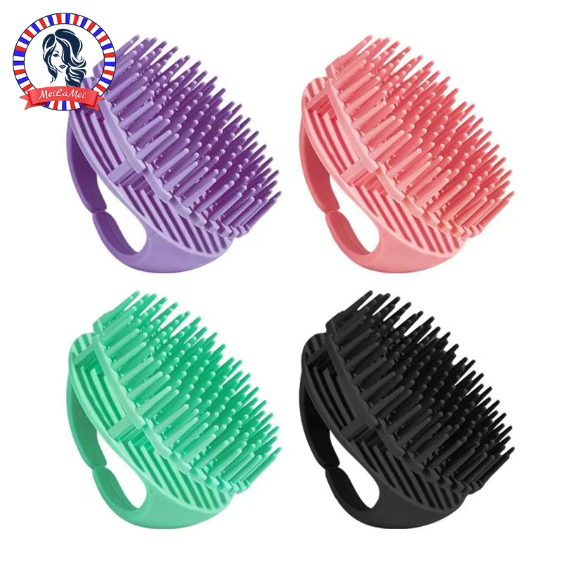 Brosse de massage en silicone pour cuir chevelu et corps