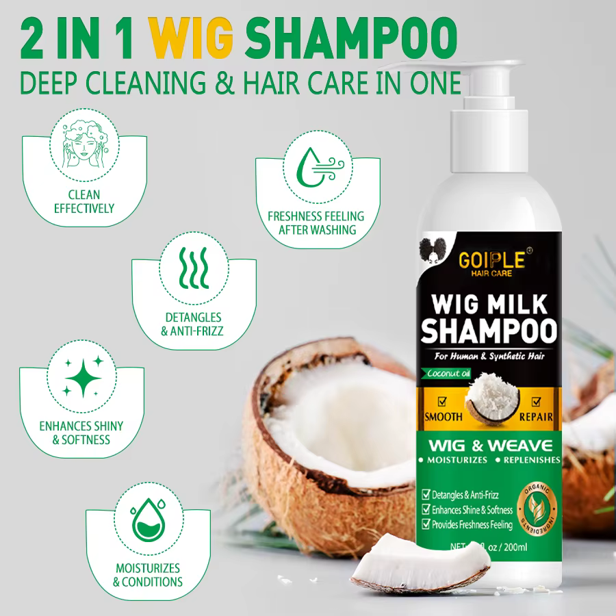 Shampoing et après-shampooing sans rinçage 2 en 1