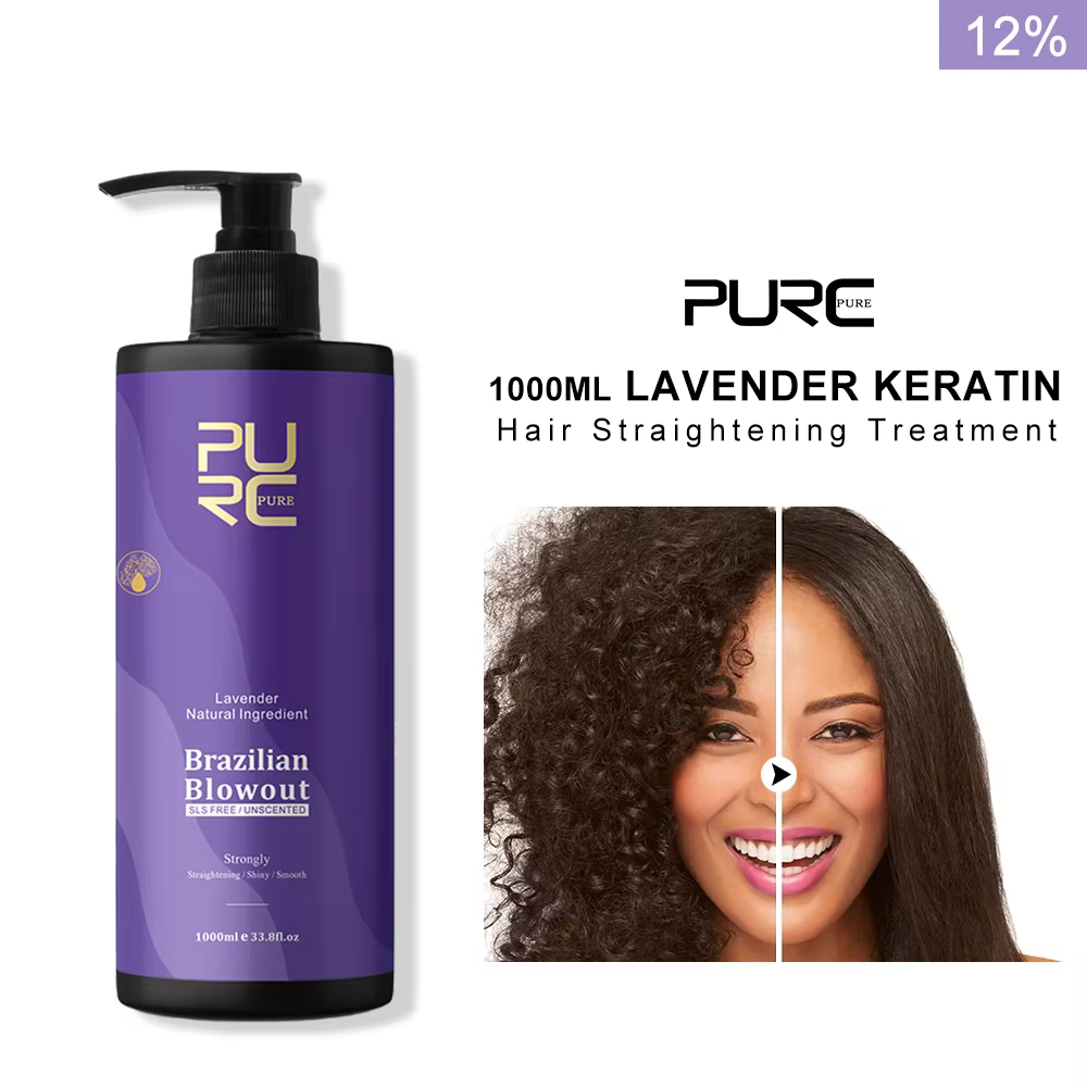 PURC lavande 12% traitement lissant à la kératine brésilienne cheveux bouclés lisser crème lissante produits de Salon professionnels