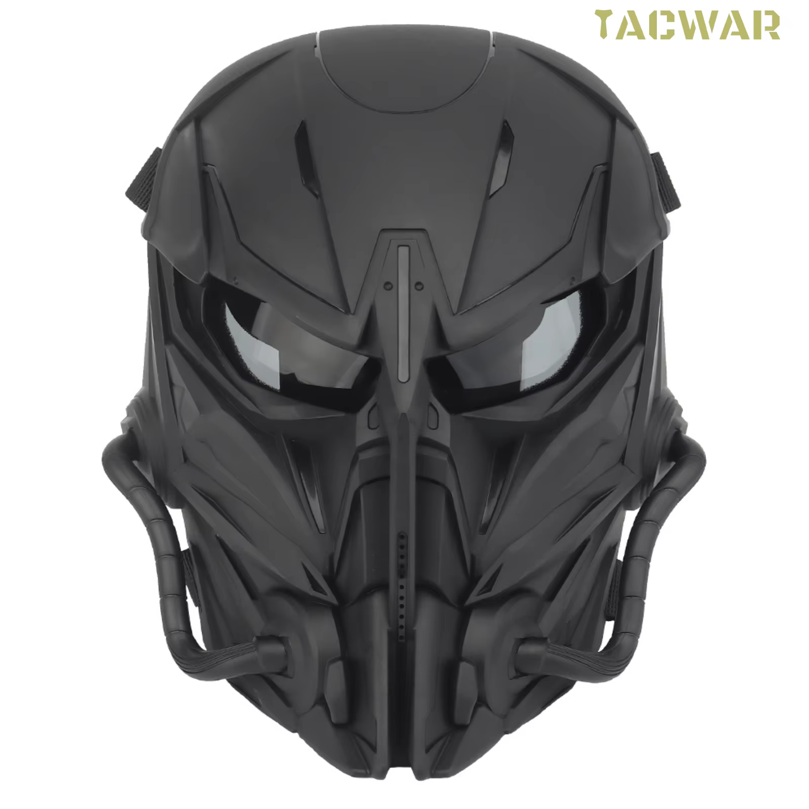 Masque de crâne Airsoft intégral, masque de chasteté avec lentille grise pour CS Wargame Halloween Cosplay Party équipement de sport de plein air tactique