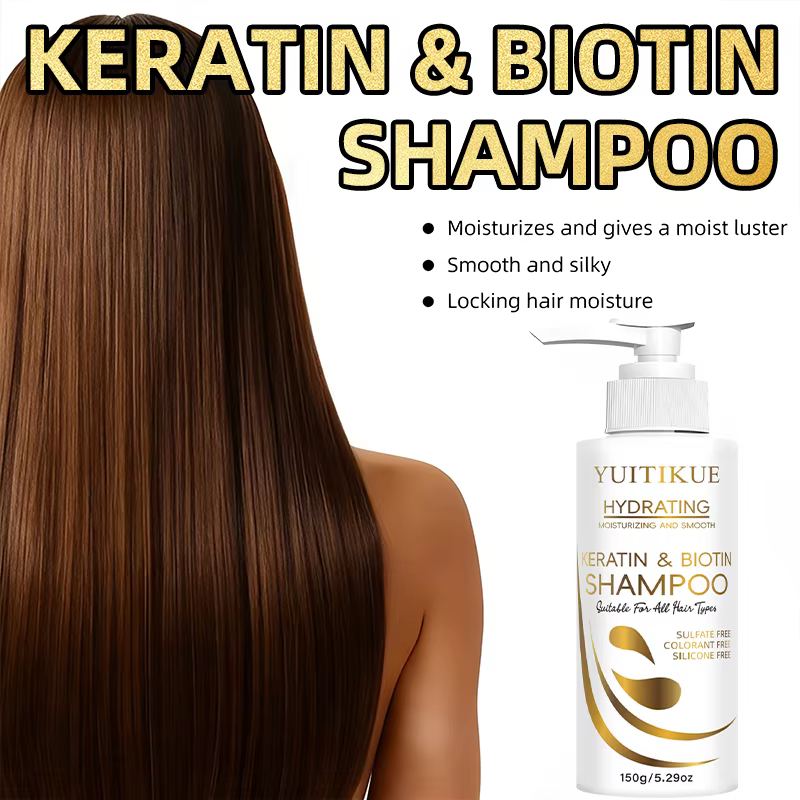 Shampoo à la kératine et à la biotine YUITIKUE - Mousse délicate