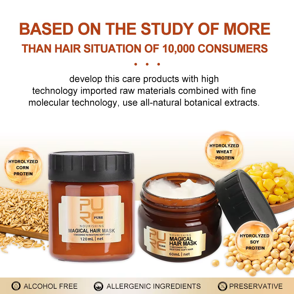120/60ml masque capillaire magique huile d'argan crème de soin des cheveux réparation sec frisottis dommages kératine