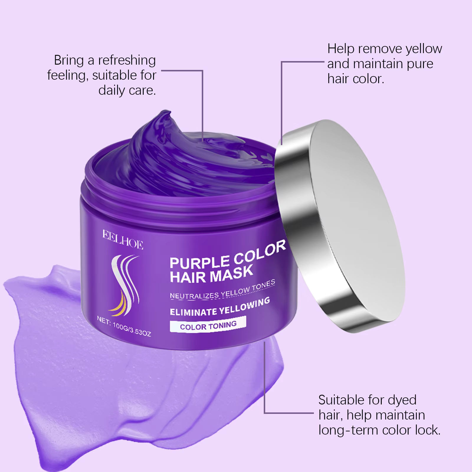 Masque capillaire violet à la kératine