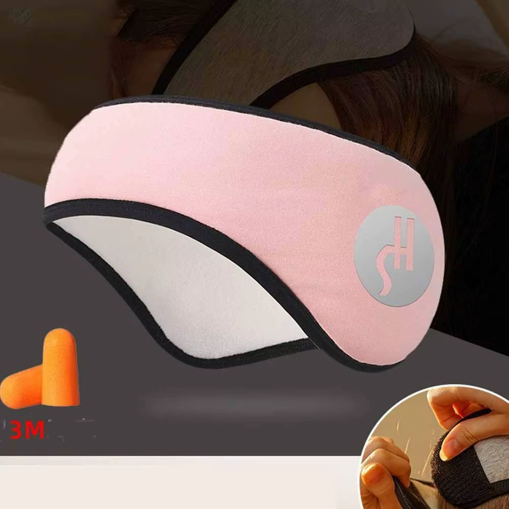 Avec cache-oreilles insonorisés, Protection auditive, masque de sommeil insonorisé, occultant, réduction du bruit, Anti-bruit