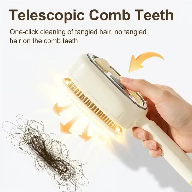 Brosse à cheveux électrique anti-frisottis et démêlante avec spray