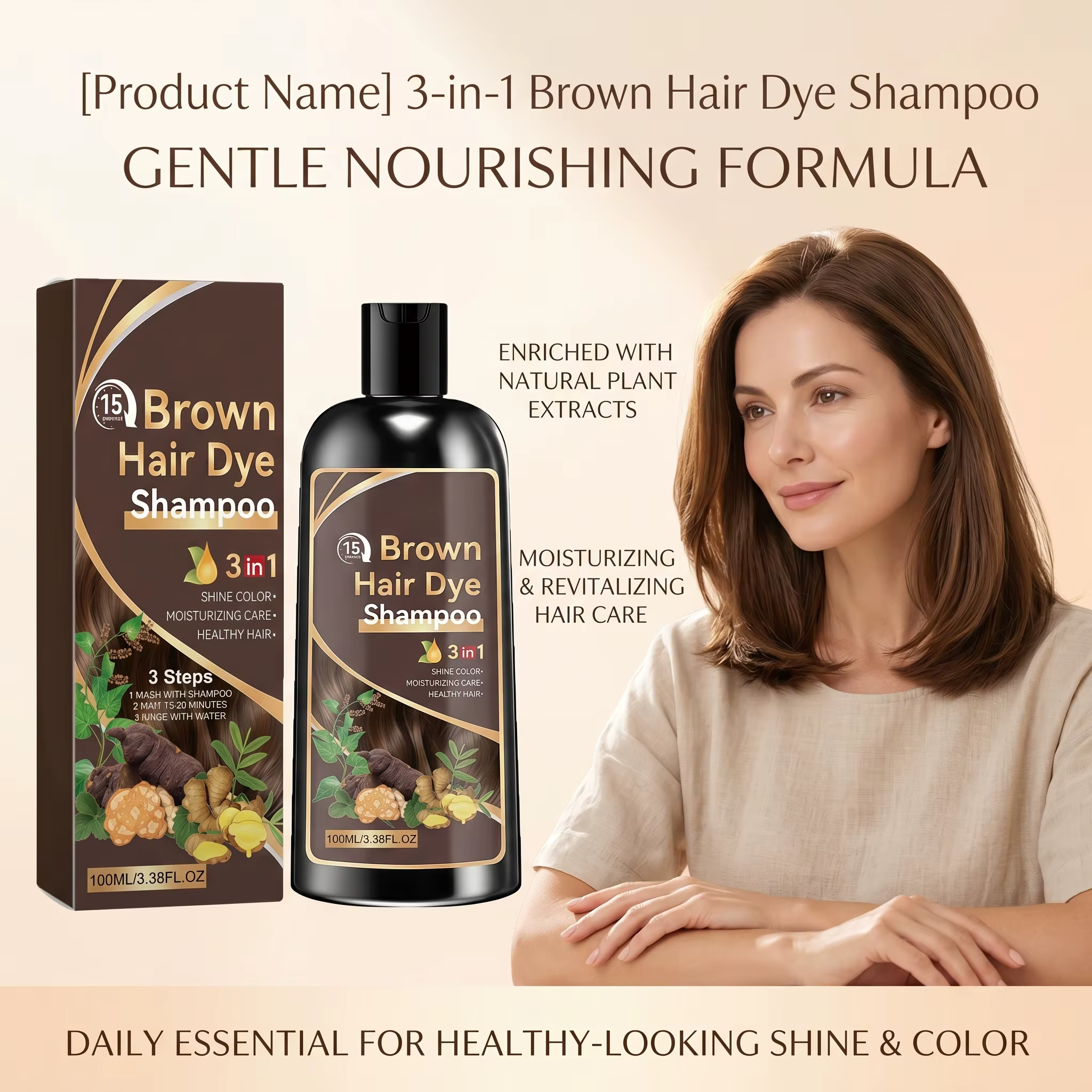 Shampoo colorant capillaire naturel à base de plantes