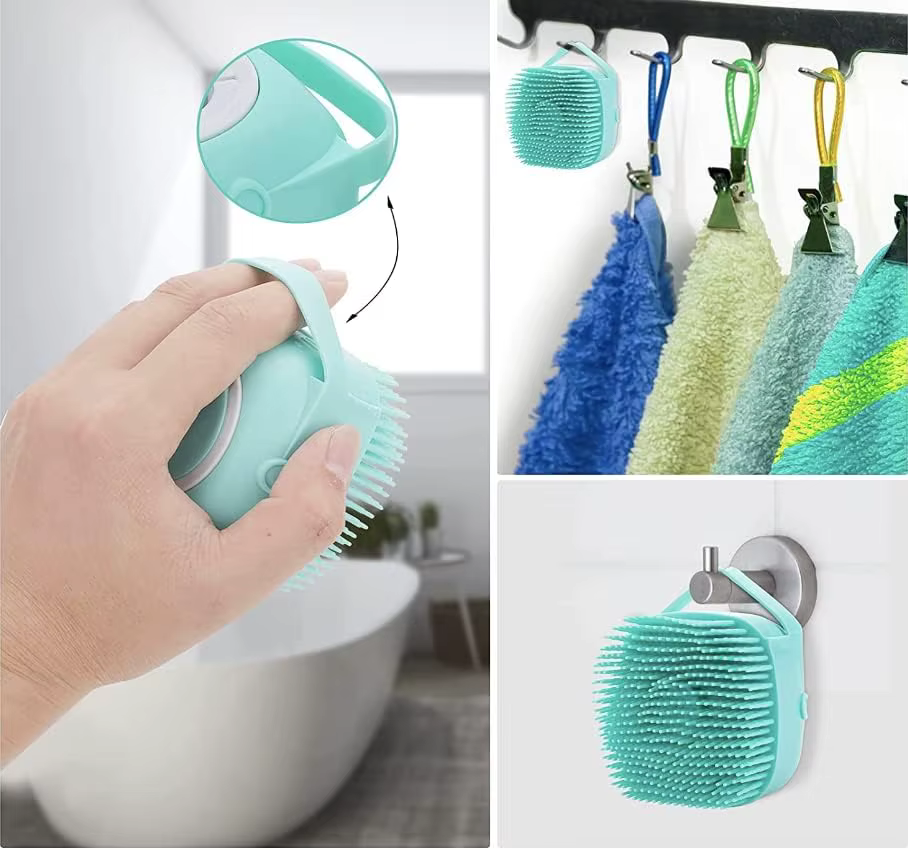 Brosse à shampoing pour chien - Articles de toilettage et de bain pour chiens et chats - Brosse de bain pour poils longs et courts - Brosse de douche de qualité supérieure
