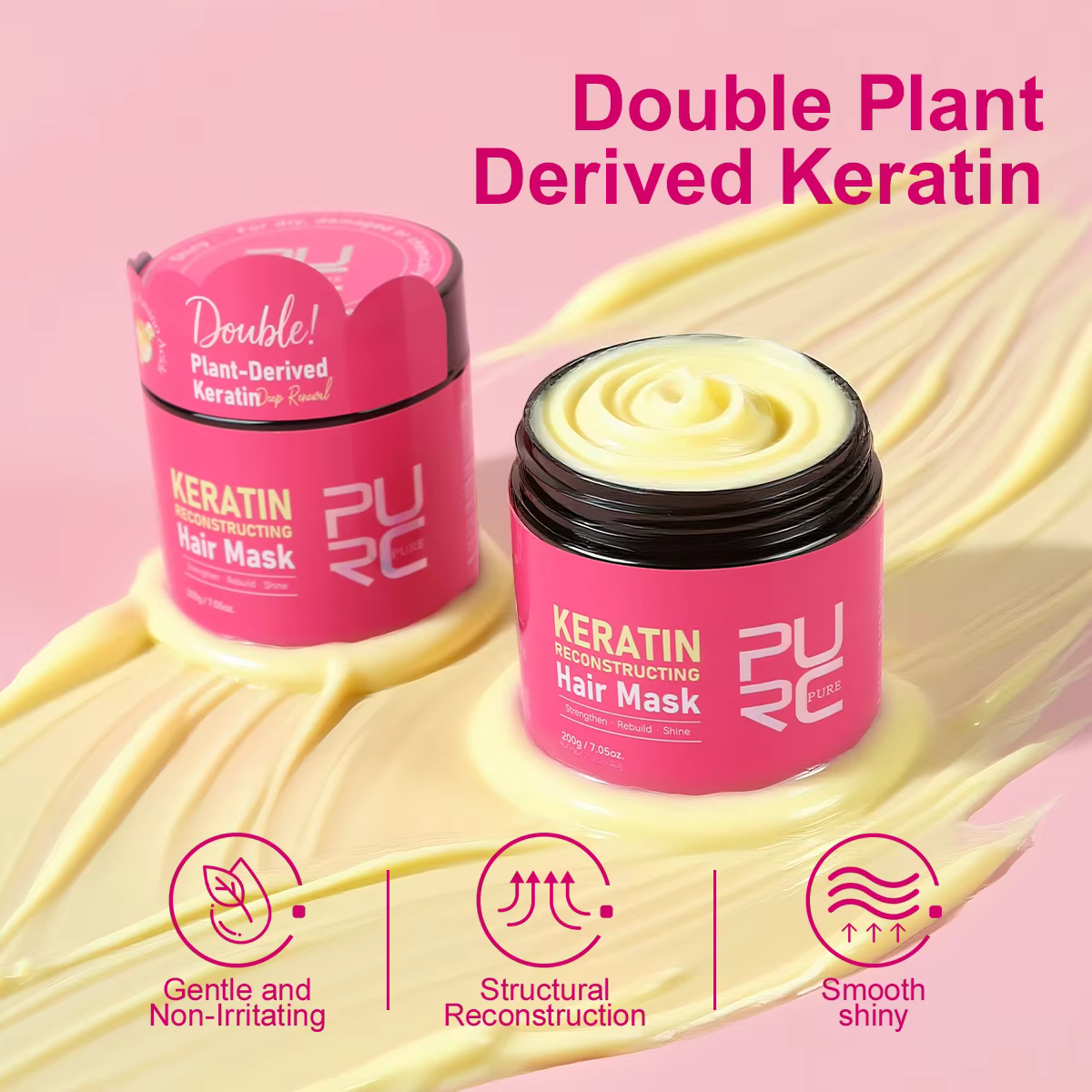 PURC Double kératine masque capillaire professionnel lissant brillant cheveux