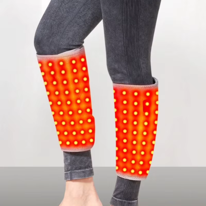 Attelle chauffante à lumière rouge pour mollets, jambes et bras, soulagement de la douleur, anti-fatigue, relaxation musculaire, récupération sportive, massage vibrant à 3 vitesses