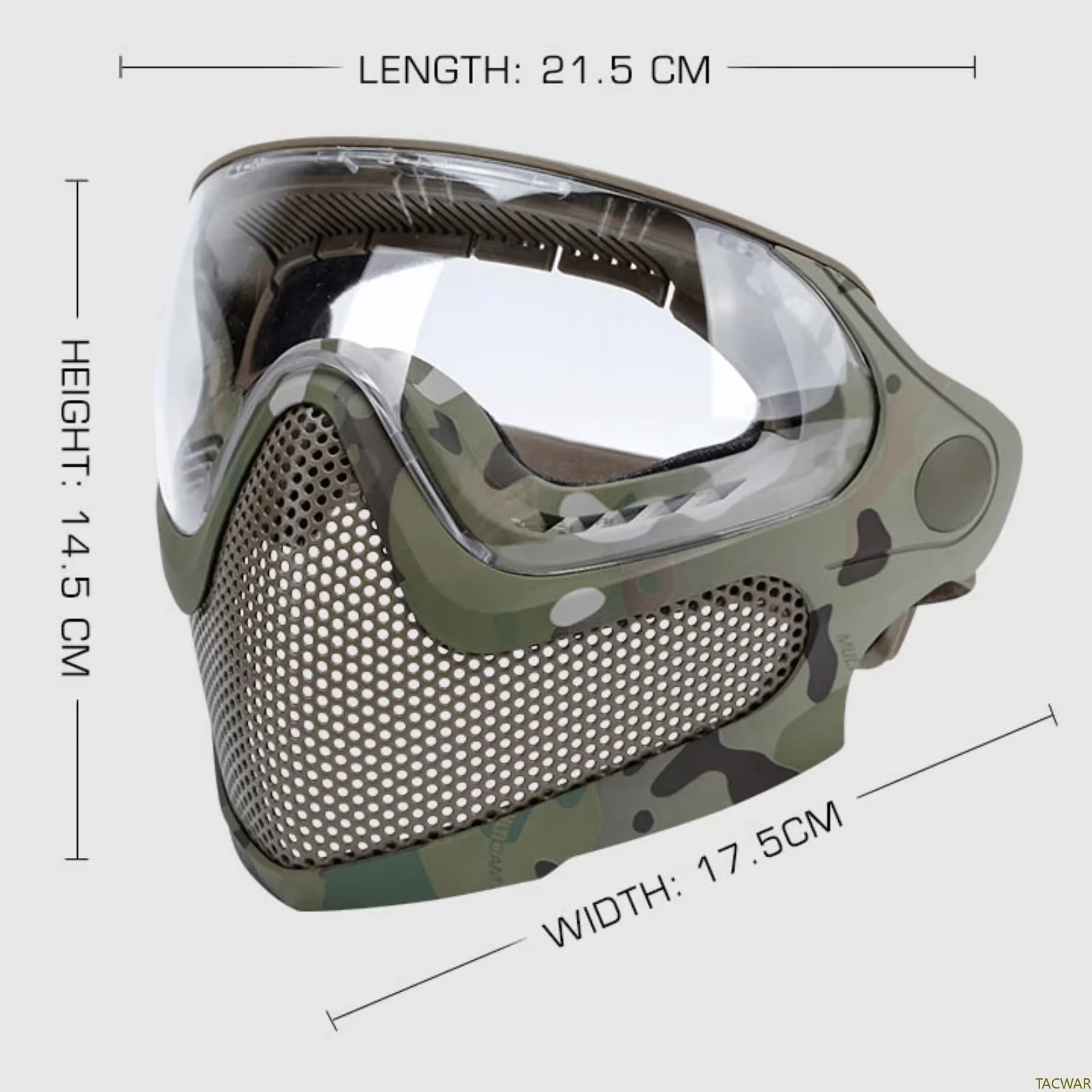 Masque en maille Airsoft intégral avec 3 lunettes antibuée pour casque rapide, masque de protection en acier de 2 modes pour le tir Wargame CS