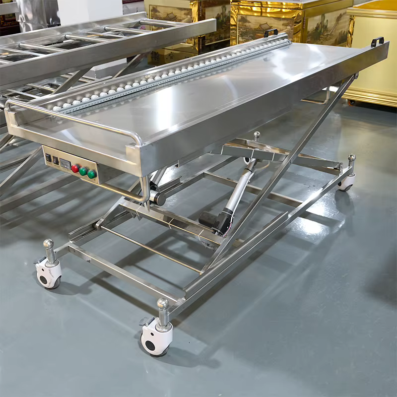 Chariot de transport de corps morts personnalisé, chariot de morgue électrique, chariots pour cadavres