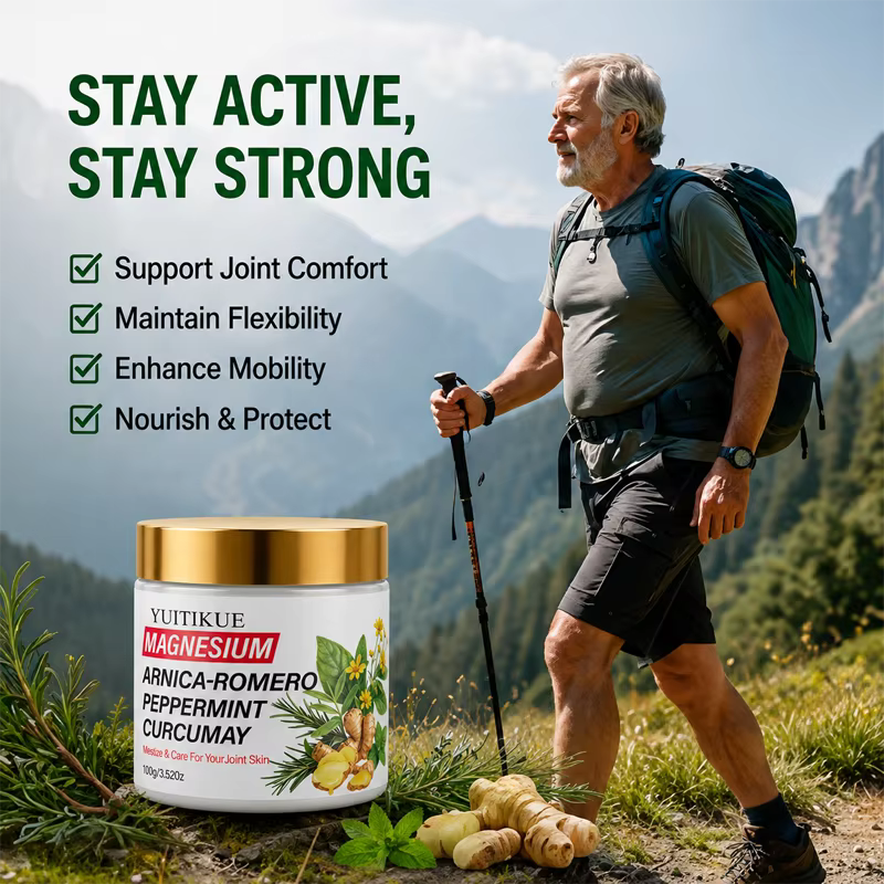 Crème pour la peau au magnésium et à l'arnica 100g, lotion nourrissante infusée au curcuma, au romarin et à la menthe poivrée pour les soins des articulations et des muscles