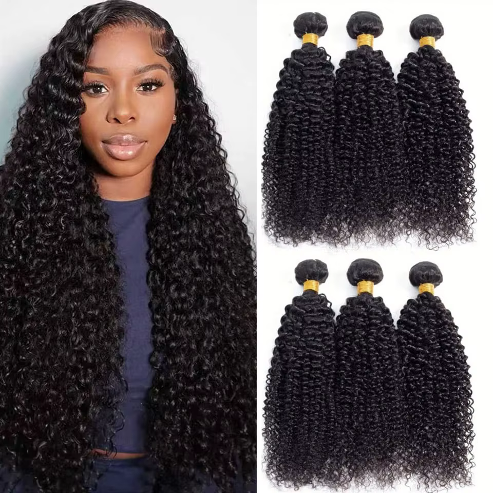 28 30 pouces Afro crépus bouclés cheveux humains Bundle Deal brésilien