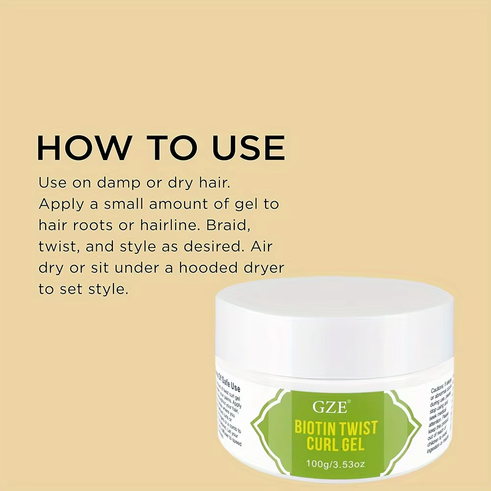GZE Biotin Twist Curl Gel Cresissance des cheveux - Gel coiffant hydratant avec biotine