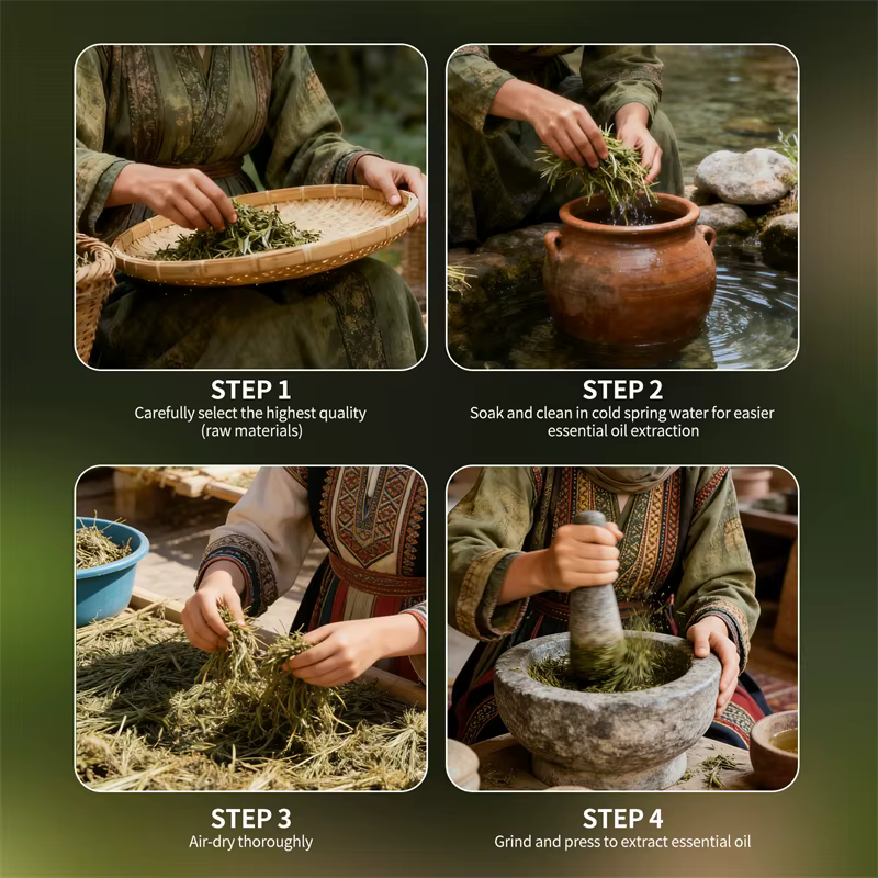 Soins capillaires huile essentielle Usma herbe sérum réparation endommagé nourrir