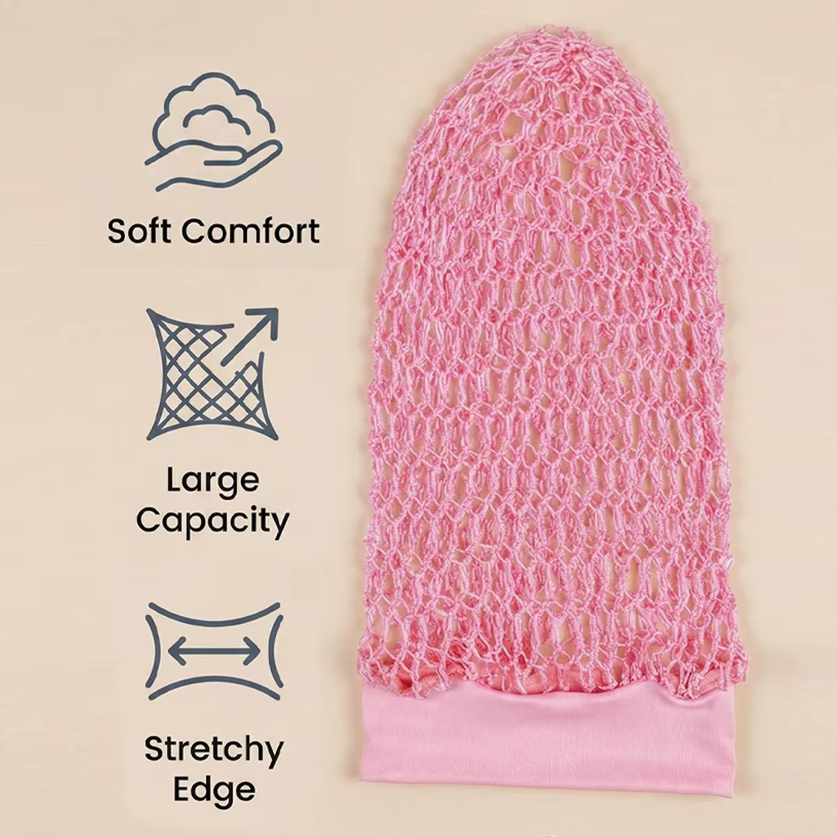 Bonnet de nuit en tricot à longues crochets pour femme