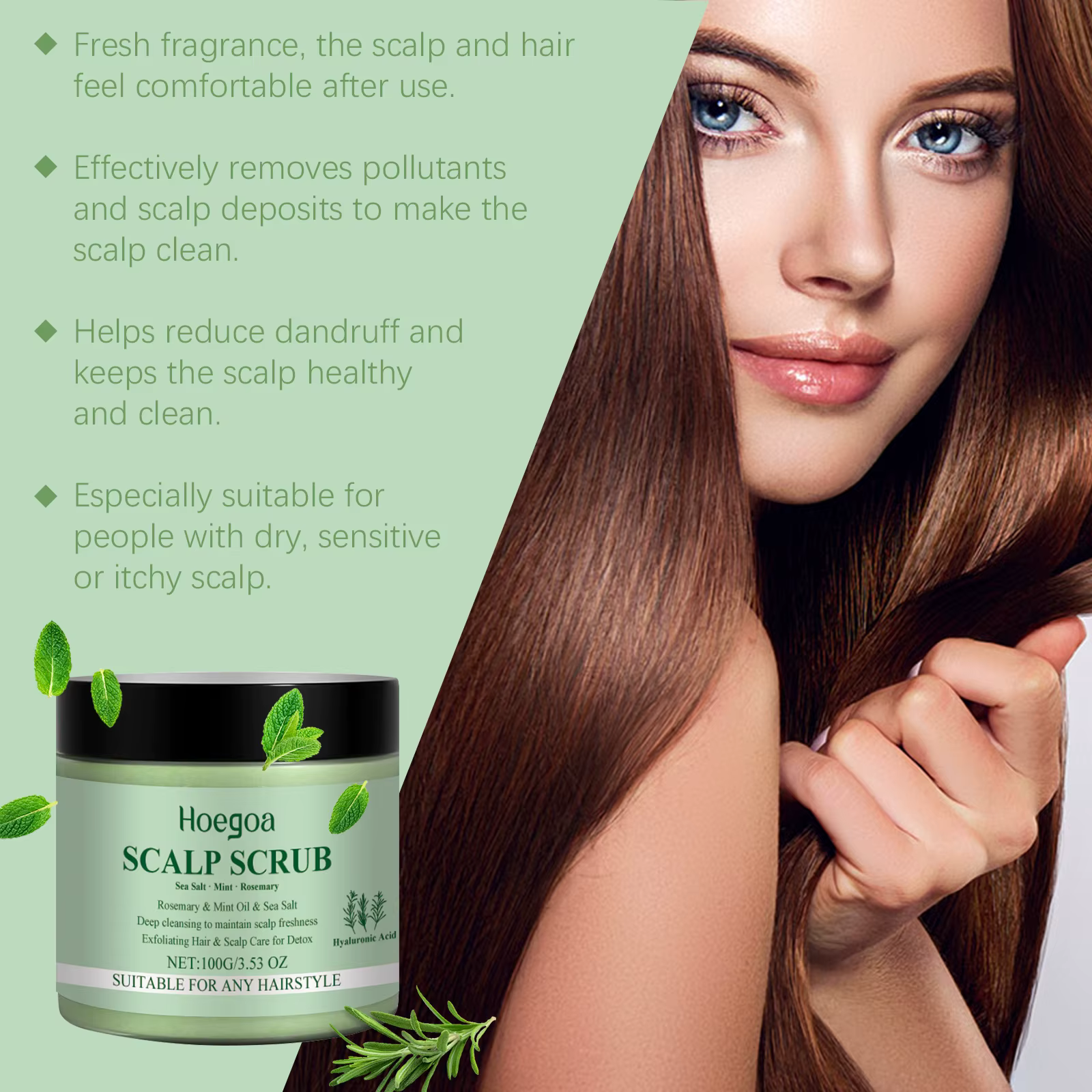 Shampoing exfoliant au romarin/gingembre pour le cuir chevelu