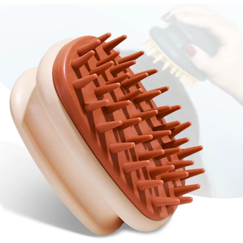 Brosse de massage du cuir chevelu pour le shampoing - Poils en silicone doux pour la croissance des cheveux