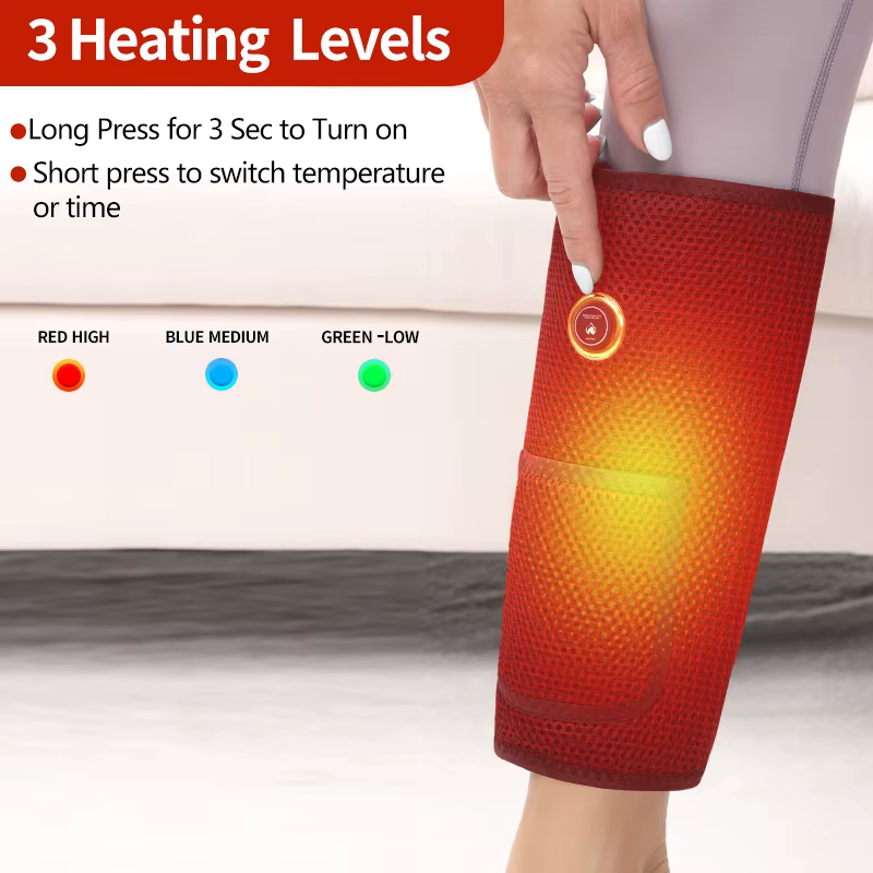 Support chauffant pour mollets, 3 modes de chauffage et massage, récupération sportive, relaxation musculaire des jambes, soulagement de la douleur, récupération sportive