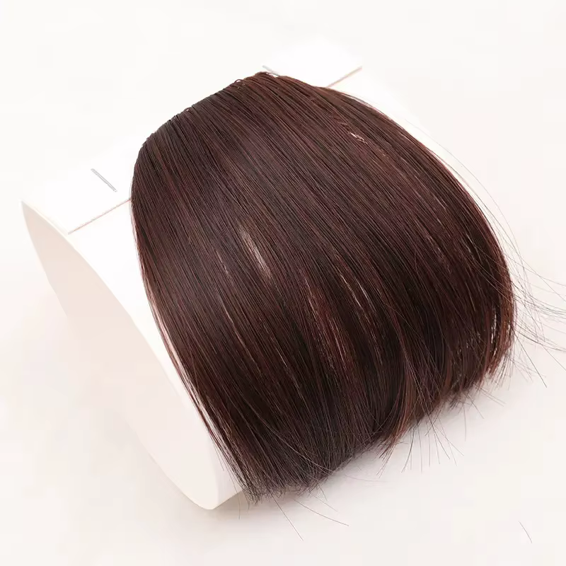 Frange de cheveux synthétique style air 3D, extension capillaire légère facile à porter avec clip