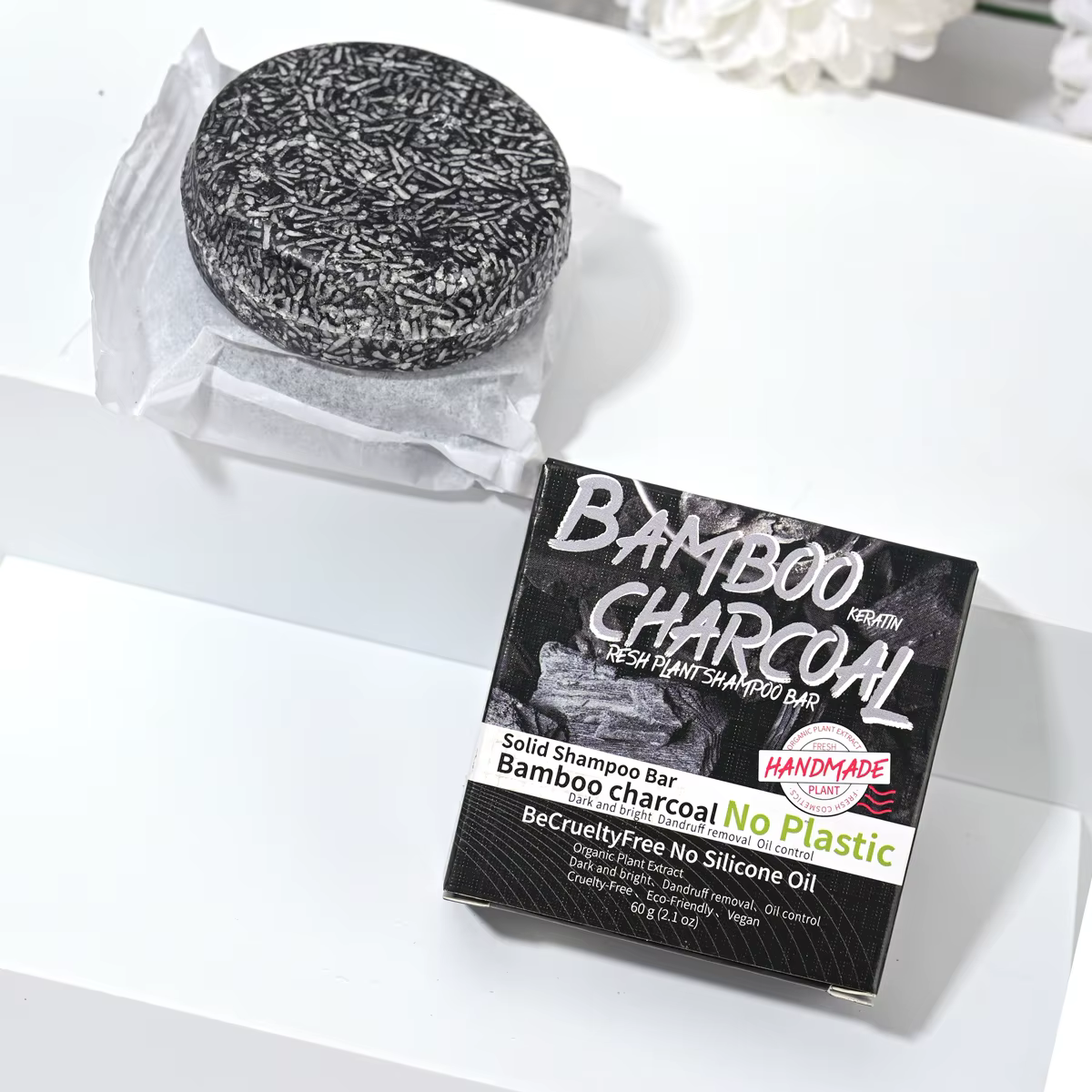 Shampoing solide au charbon de bambou pour homme