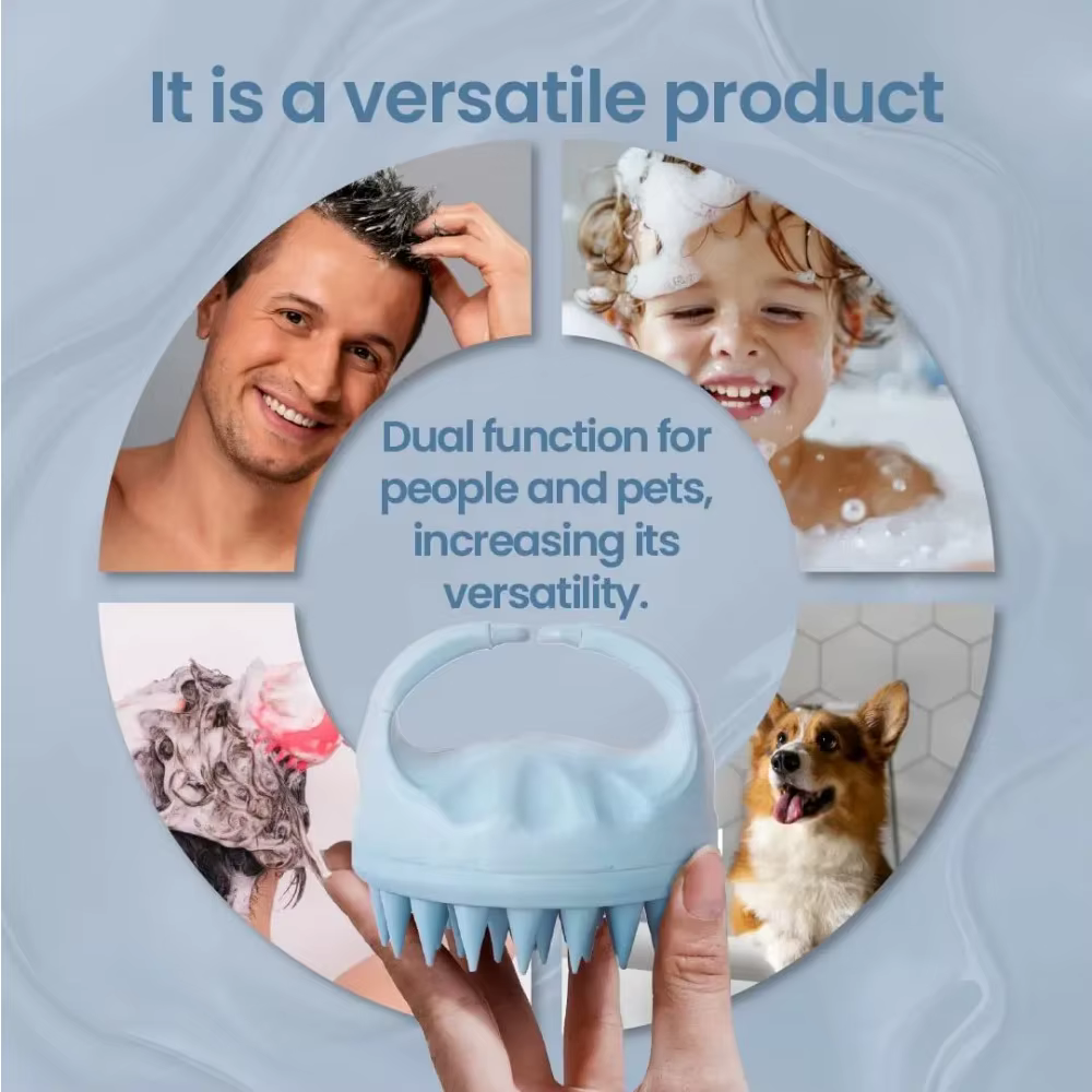 Brosse de massage du cuir chevelu en silicone pour shampoing