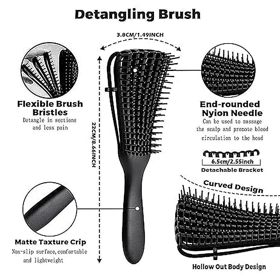 Kit de coiffure 11 pièces pour femmes : peigne à dents larges
