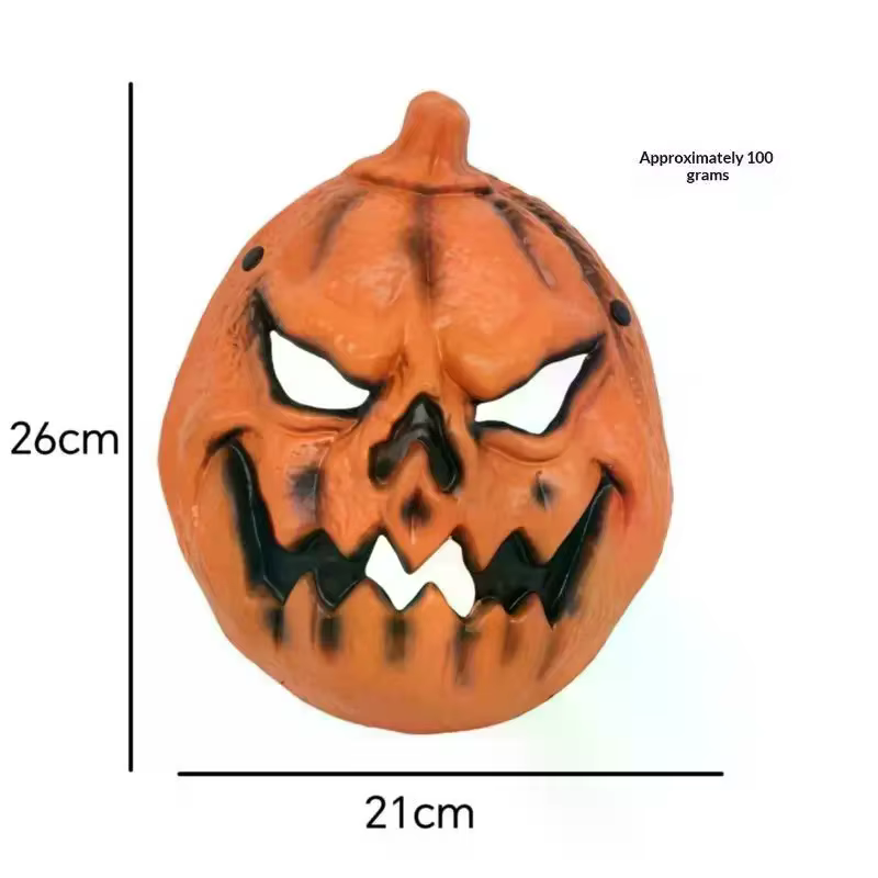 Masque de citrouille effrayant pour Halloween, design réaliste et sinistre, ajustement confortable pour les costumes et les événements dans les maisons hantées